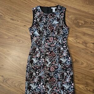 H&M Black Floral Midi Dress